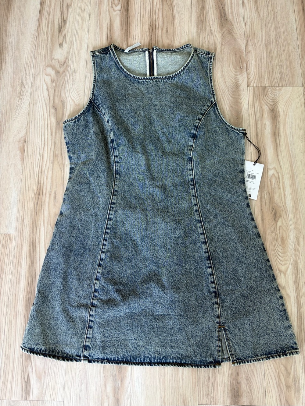 RVCA Acid Wash Denim Dress in Indigo